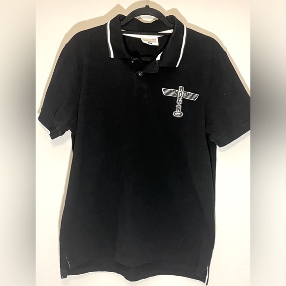 Red Canoe Vintage Boeing Airplane Co Short Sleeve Polo Black Men’s XL (A) - Picture 1 of 10